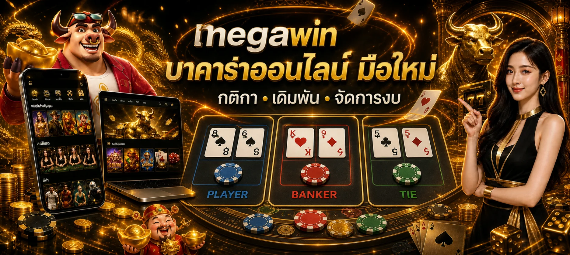 megawin บาคาร่าออนไลน์ มือใหม่ กติกาและวิธีเล่น